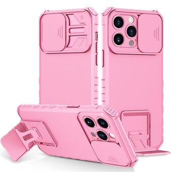 Voor iPhone 14 Pro Max 6.7 inch Slide Camera Bescherming Mobiele Telefoon Shell Kickstand PC + TPU Hybrid Cover Phone Case: