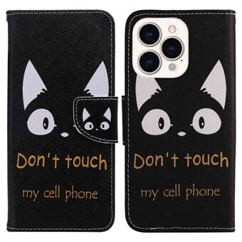 Voor iPhone 14 Pro Max 6.7 inch Patroon Afdrukken Lederen Serie-2 Anti- Scratch Telefoon Case Stand Magnetische Sluiting Volledige bescherming PU Lederen Flip Wallet Cover