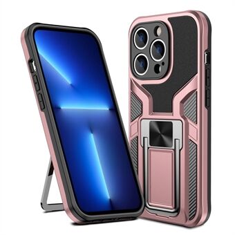 Armor Series voor iPhone 14 Pro Max 6,7 inch Autohouder Magnetische attractie PC + TPU Beschermhoes Verborgen standaard Valbestendig hoesje
