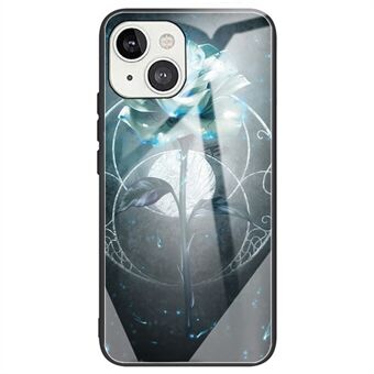 Voor iPhone 14 Pro Max 6.7 inch TPU + Gehard Glas Telefoon Case Patroon Afdrukken Anti-drop beschermhoes: