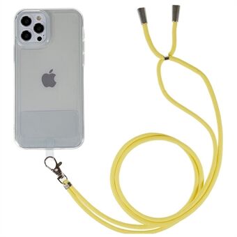 Voor iPhone 14 Pro Max 6.7 inch Scratch Beschermhoes Soft TPU Clear Phone Cover met Lange Lanyard: