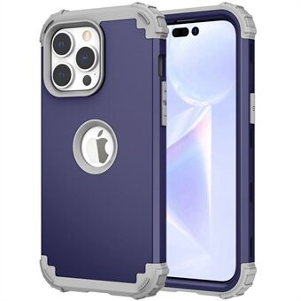 Voor iPhone 14 Pro Max 6.7 inch 3-in-1 Siliconen + PC Hybrid Cover Botsbestendig Dikker Hoeken Ontwerp Mobiele telefoon Case