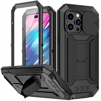 Voor iPhone 14 Pro Max 6.7 inch 2e Generatie Anti Scratch Telefoon Case Kickstand Sliding Camera Cover Telefoon Cover met Gehard Glas Screen Protector