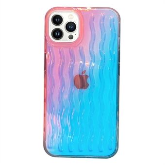 Voor iPhone 14 Pro Max 6,7 inch telefoonhoes Golftextuur Kleurverloop Schokbestendig PC + TPU-hoes: