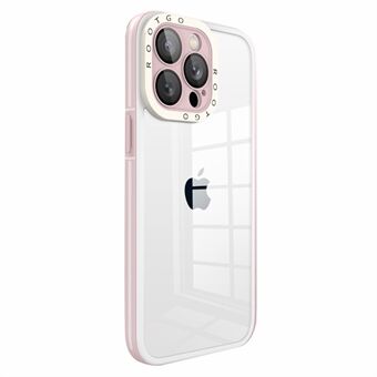 Voor iPhone 14 Pro Max 6.7 inch Beschermhoes PC + TPU Hybride schokbestendige telefoon Shell met glazen lenscover: