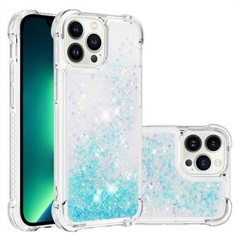 Voor iPhone 14 Pro Max 6,7 inch telefoonhoes TPU + pc schokbestendige hoes met vloeibaar drijvend glitter-drijfzand