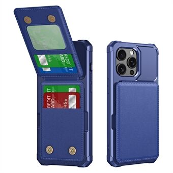 ZM11 Voor iPhone 14 Pro Max Kickstand Case met Kaartsleuven PU Lederen+TPU Telefoonhoesje