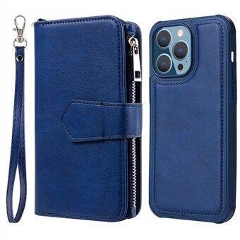 KT Multi-functioneel Series-4 Stand Wallet Case voor iPhone 14 Pro Max, afneembaar PU lederen ritsvak Anti-drop telefoonhoes