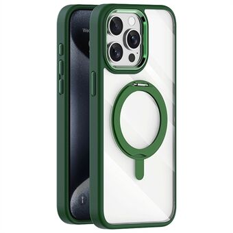 Voor 14 Pro Max Case Transparante TPU + Acryl Telefoonhoesje Draaibare Magnetische Kickstand