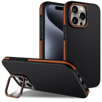 Voor iPhone 14 Pro Max Magnetische Hoes PC Lenzen Frame Kickstand Carbon Fiber TPU Telefoon Hoesje