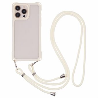 Voor iPhone 14 Pro Max Hoes PC+TPU Schokbestendige Telefoon Achterkant Bescherming met Verstelbare Band