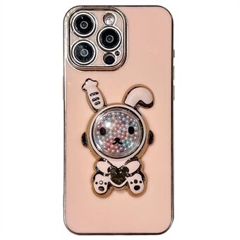 Voor iPhone 14 Pro Max Hoesje Electroplating Rabbit Kickstand TPU Telefoonhoes