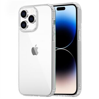 LEEU DESIGN Voor iPhone 14 Pro Max 6D Geluidsgat Bump Proof Luchtkussen TPU Back Case met Stof Plug