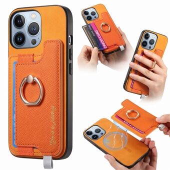 B5 Voor iPhone 14 Pro Max Hoesje 2-in-1 Magnetische Afneembare Kaarthouder Leren+TPU Telefoonhoes
