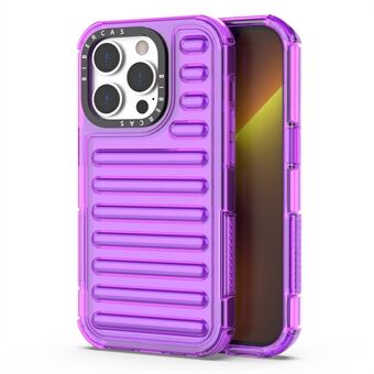 Voor iPhone 14 Pro Max Hoes Strepen Ontwerp Anti-Slip Afneembare TPU+PC Telefoonhoes