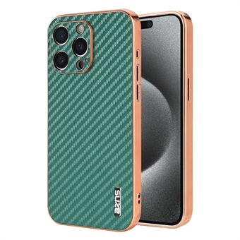 AZNS Voor iPhone 14 Pro Max Hoes Electroplatend Koolstofvezel Textuur PU+TPU Telefoonhoesje