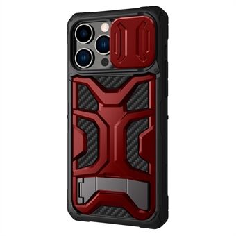 NILLKIN voor iPhone 14 Pro Max Adventurer Pro Anti-drop Telefoon Case Kickstand Honingraat Twill Slide Camera Cover TPU + PC Telefoon Cover