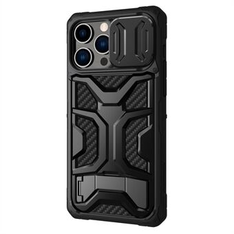 NILLKIN voor iPhone 14 Pro Max Adventurer Pro Anti-drop telefoonhoes standaard met schuifcamerahoes TPU + pc-telefoonhoes Ondersteuning draadloos opladen