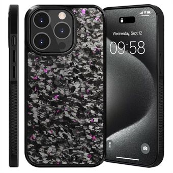 Voor iPhone 14 Pro Max Magnetische Hoes Gesmede Textuur Aramidevezel+TPU Anti-Slip Telefoonhoesje