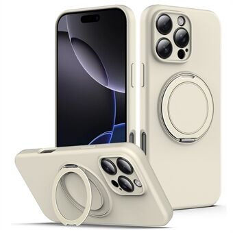 Voor iPhone 14 Pro Max Hoesje Compatibel met MagSafe Draaibare Metalen Kickstand PC + Siliconen Telefoonhoesje