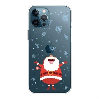 Voor iPhone 14 Pro Max Soft TPU Kerstpatroon Afdrukken Telefoonhoes Anti-drop beschermhoes