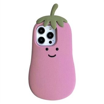 Voor iPhone 14 Pro Max Hoes Cartoon Lachende Aubergine Zachte Siliconen Telefoonhoesje