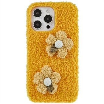 Voor iPhone 14 Pro Max Flower Decor Leuke pluizige telefoon achterkant Flexibele TPU beschermhoes