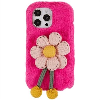 Winter Furry Phone Case voor iPhone 14 Pro Max Anti-drop Cover Beschermende Shell met 3D Plush Doll