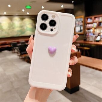 Voor iPhone 14 Pro Max Soft TPU anti-vingerafdruk telefoonhoes 3D Love schokbestendige camera beschermhoes