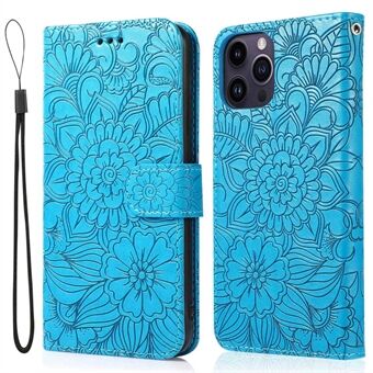 PU-leren telefoonhoesje voor iPhone 14 Pro Max, portemonnee-hoesje met Stand en riem