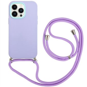 Voor iPhone 14 Pro Max PC Frame + Lens Ring + TPU Case 3-in-1 Telefoon Anti- Scratch Anti-drop Cover met Lanyard