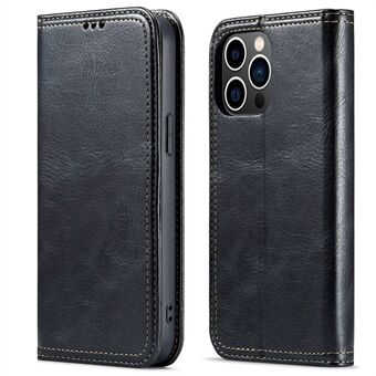 Voor iPhone 14 Pro Max Retro Texture PU lederen telefoon beschermhoes Dual Stitching Line Opvouwbare Stand Wallet Cover