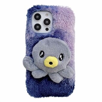 Voor iPhone 14 Pro Max Pluche Octopus Doll Soft Fluffy Phone Case Anti Scratch TPU Beschermhoes