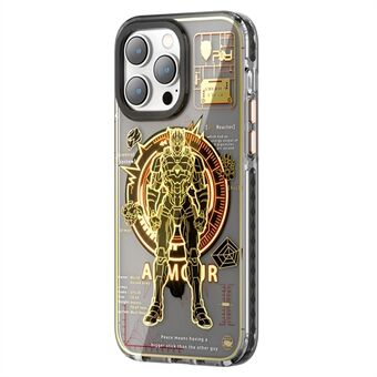 PQY Mecha-serie magnetische telefoonhoes voor iPhone 14 Pro Max Compatibel met MagSafe, schokbestendig PET + TPU Lichtgevende IML-achterkant