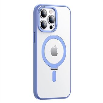 Voor iPhone 14 Pro Max Magnetisch telefoonhoesje Kickstand Galvaniseren Cameraframe Ontwerp PC + TPU Scratch Telefoonhoes Compatibel met Magsafe