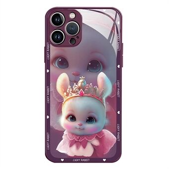 Voor iPhone 14 Pro Max Schattige Princess Elf Konijn Telefoon Beschermhoes Gehard Glas + TPU Anti-drop Anti Scratch Case