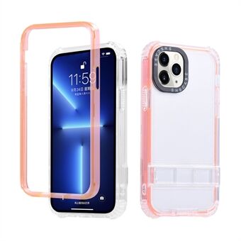 Voor iPhone 14 Pro Max Transparante telefoon Drop-proof Case Verborgen Kickstand Design TPU + PC Back Cover