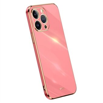 XINLI Voor iPhone 14 Pro Max Anti-val Telefoon Case Galvaniseren Gouden Edge Precieze Lens Uitsparing TPU Telefoon Cover