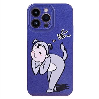 Voor iPhone 14 Pro Max harde pc paarhoes, cartoon kat meisje / hond jongen patroon afdrukken telefoonhoes