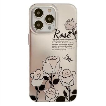 Voor iPhone 14 Pro Max TPU-telefoonhoes Hot Stamping IMD bloemenpatroon achteromslag