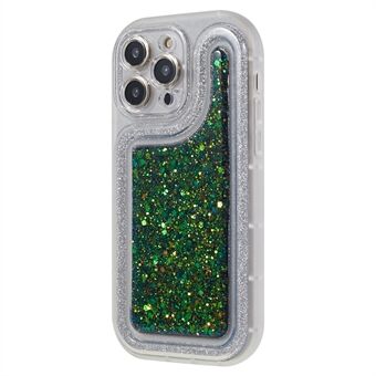 Voor iPhone 14 Pro Max Zachte TPU Epoxy Telefoonhoes Epoxy Glitterfolie Sparkle Back Cover