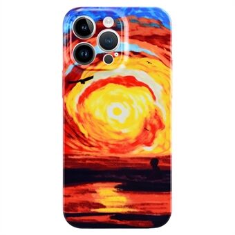 Voor iPhone 14 Pro Max Zonsondergang Patroon Afdrukken Anti- Scratch Case Hard PC Telefoon Cover