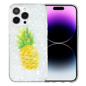 Slanke telefoonhoes voor iPhone 14 Pro Max beschermhoes IMD Marble Flower Shell Pattern TPU-telefoonhoes