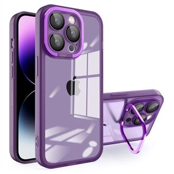 Voor iPhone 14 Pro Max Telefoon TPU Case Galvaniseren PC Kickstand Matte Telefoon Cover met Lens Protector