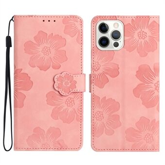 Voor iPhone 14 Pro Max Telefoonhoesje met bloemenpatroon PU lederen flip Stand portemonnee-hoes