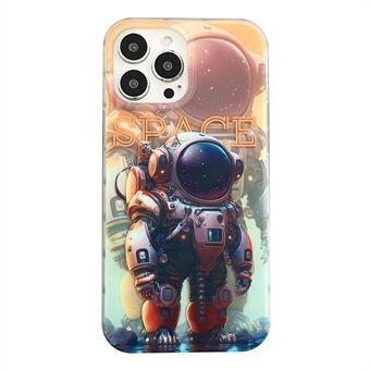 Voor iPhone 14 Pro Max Astronaut Pattern IMD Phone Case PC+TPU Drop Protection Matte Cover