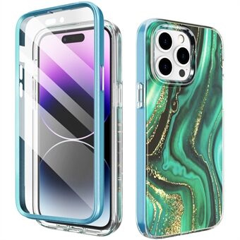 Volledige bescherming telefoonhoes voor iPhone 14 Pro Max harde pc + TPU IMD telefoonhoes met PET-frontschermfilm