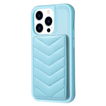 BF26 Voor iPhone 14 Pro Max Golftextuur TPU + PU lederen telefoonhoes standaard kaarthouder telefoonhoes