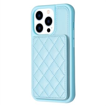 BF25 voor iPhone 14 Pro Max kaartsleuven schokbestendig telefoonhoesje leer gecoate TPU hoes met standaard