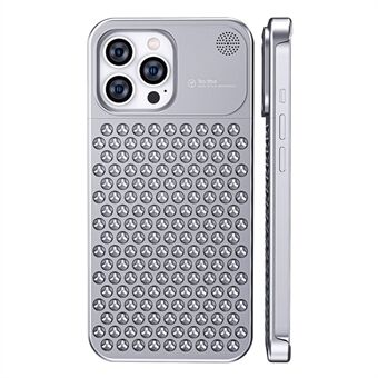 Voor iPhone 14 Pro Max Telefoonhoesje met hol gat Warmteafvoer Aluminiumlegering + siliconen hoes